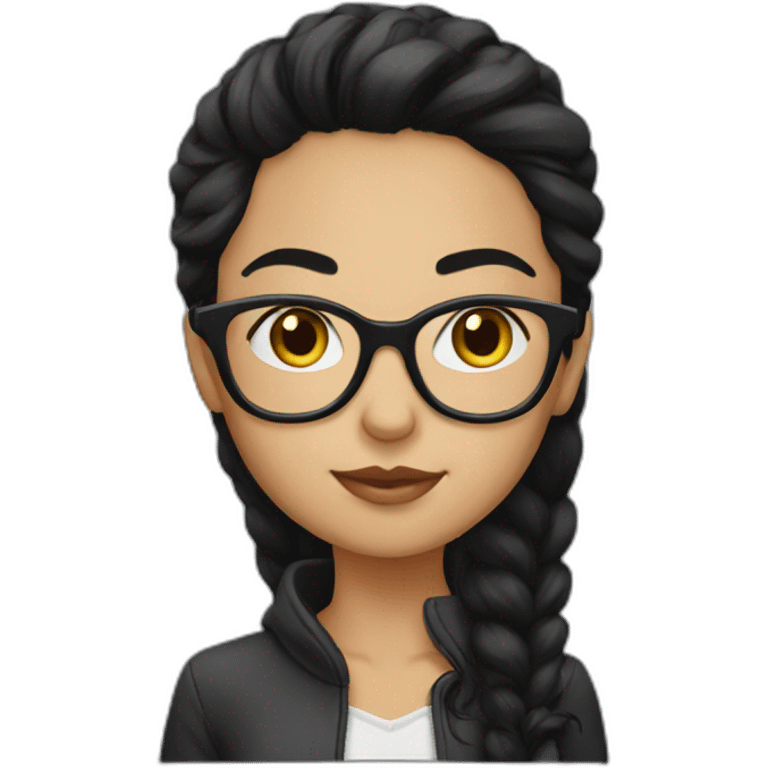 Girl-blackhair-very very -glasses emoji