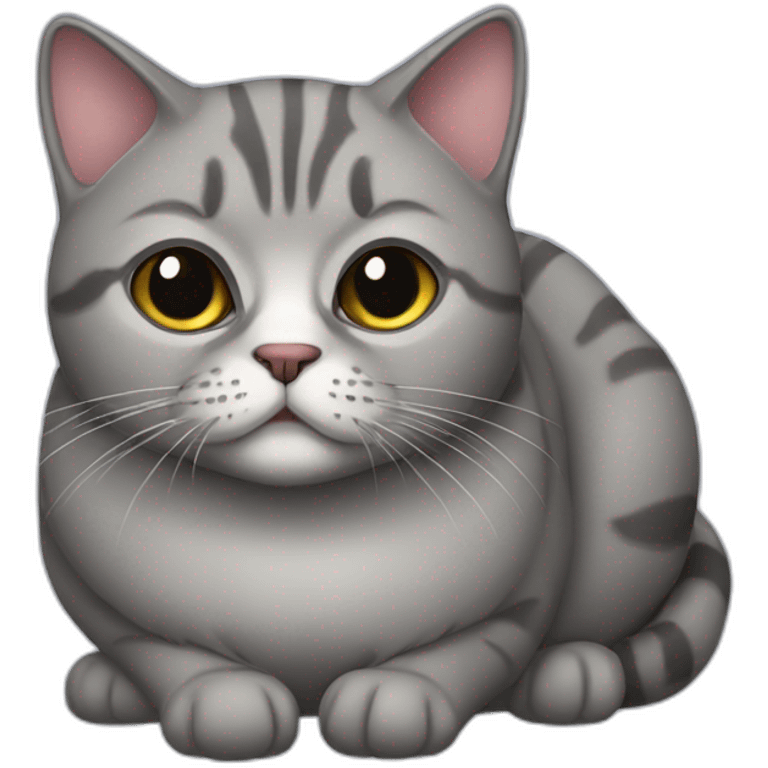 Fat gray exotic cat emoji