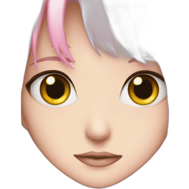 anime pink eyes with long eyes emoji