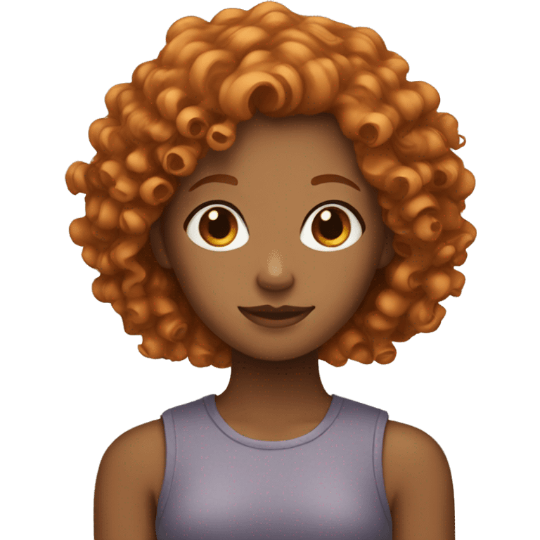 Girl with ginger curly hair emoji