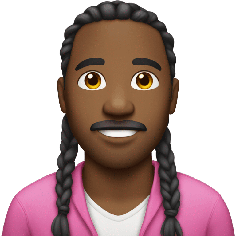 Black guy with goatee and braids with pnk tips emoji