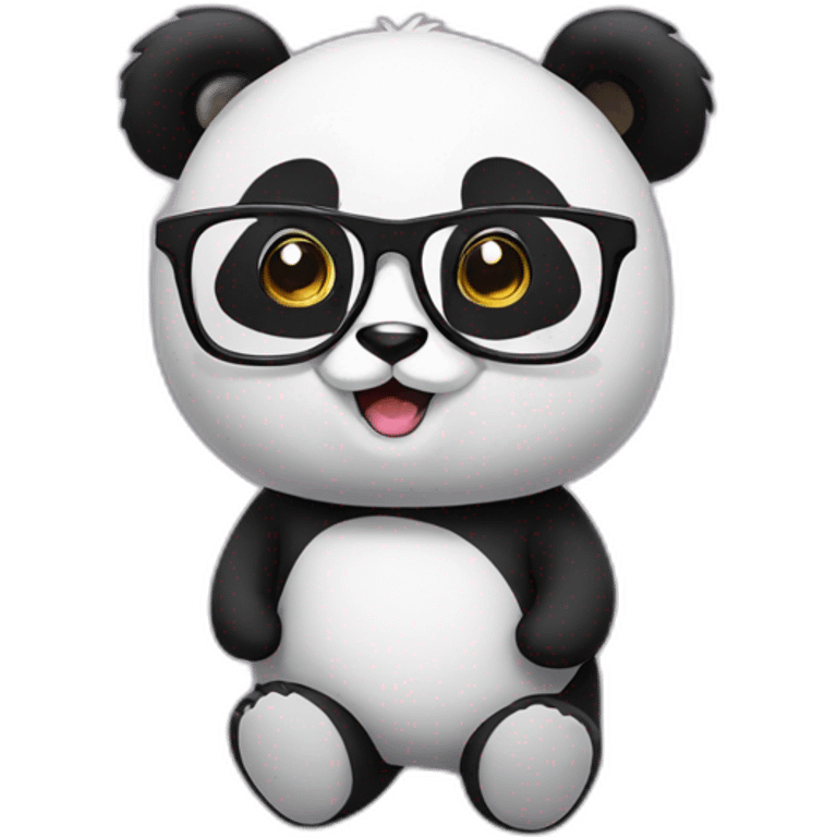 a panda bear with glasses full body emoji