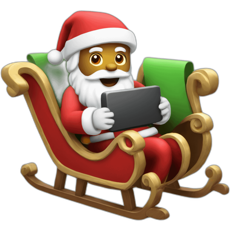 Santa in sleigh in vr headset emoji