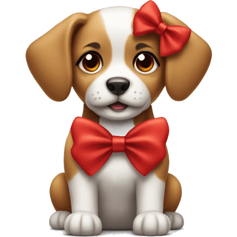 Cute target dog with a red bow emoji