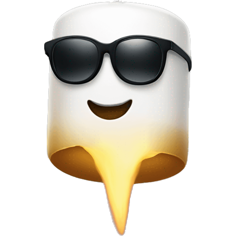 Smiling marshmallow wearing black shades and gold necklace  emoji