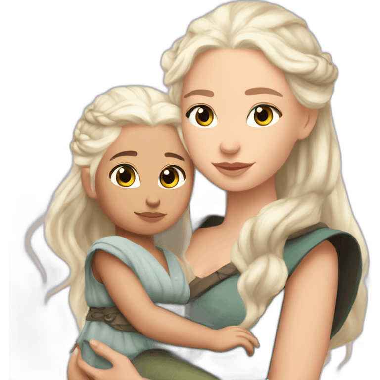 Daenerys and the baby girl dragon emoji