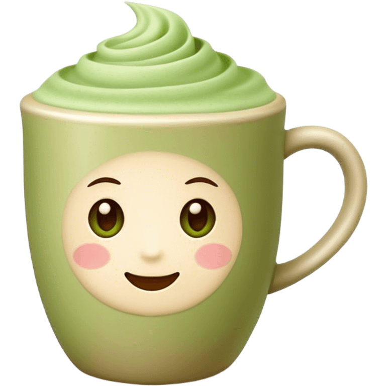 Matcha latte in beige mug emoji