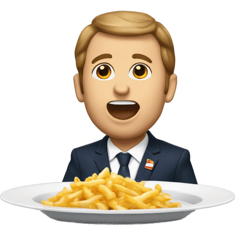 macron qui mange une poutine emoji