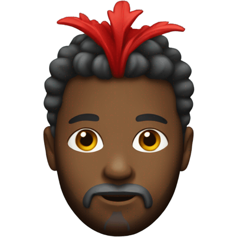 Black jesus with red mohawk emoji