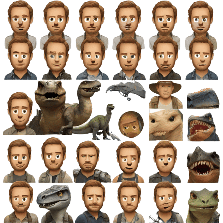 Chris pratt from Jurassic world with raptor emoji