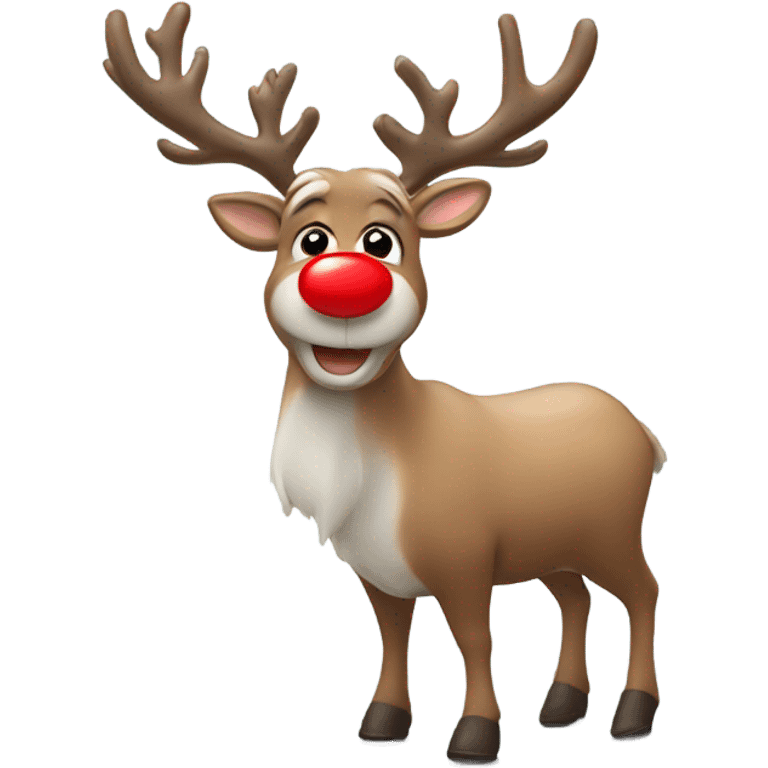 Reindeer with a red nose ￼ emoji