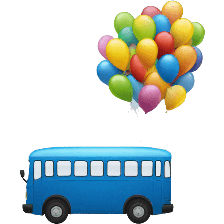 Bus who fly with ballons emoji