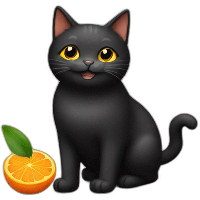 Black Cat anda Orange Cat being happy emoji