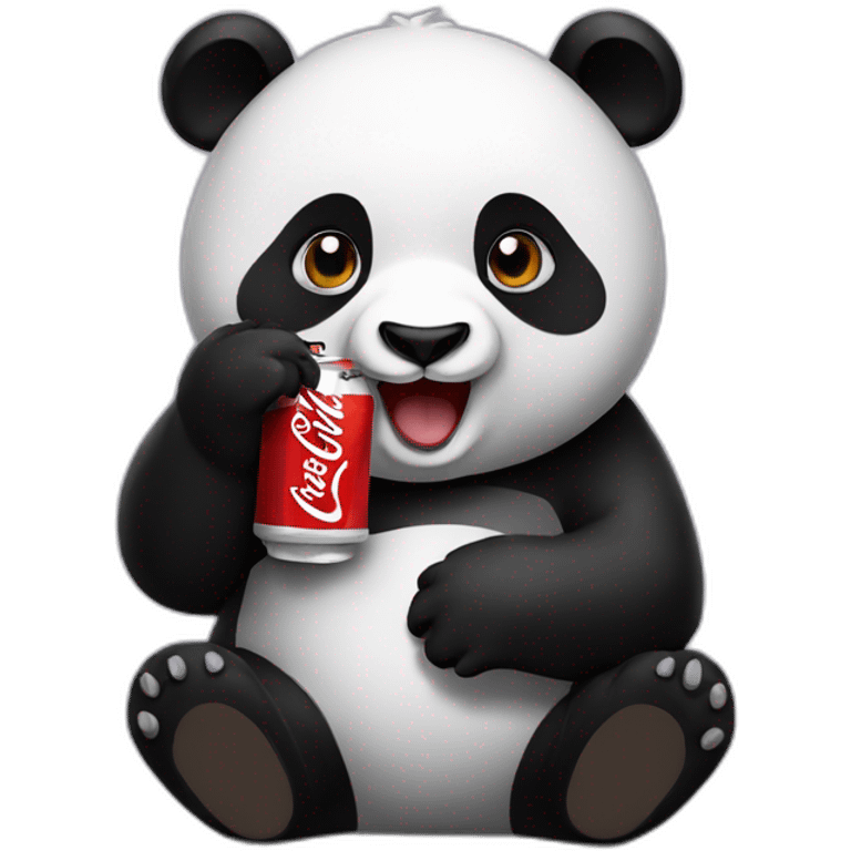 Panda drinking coke emoji