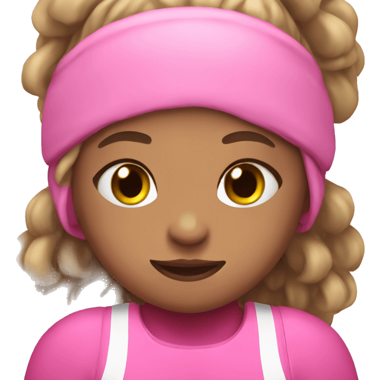 Girl wrestler in pink emoji