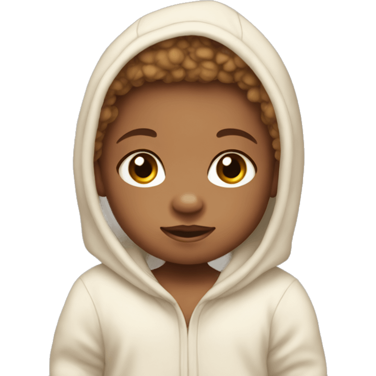 Light skinned baby wearing a bear onesie emoji