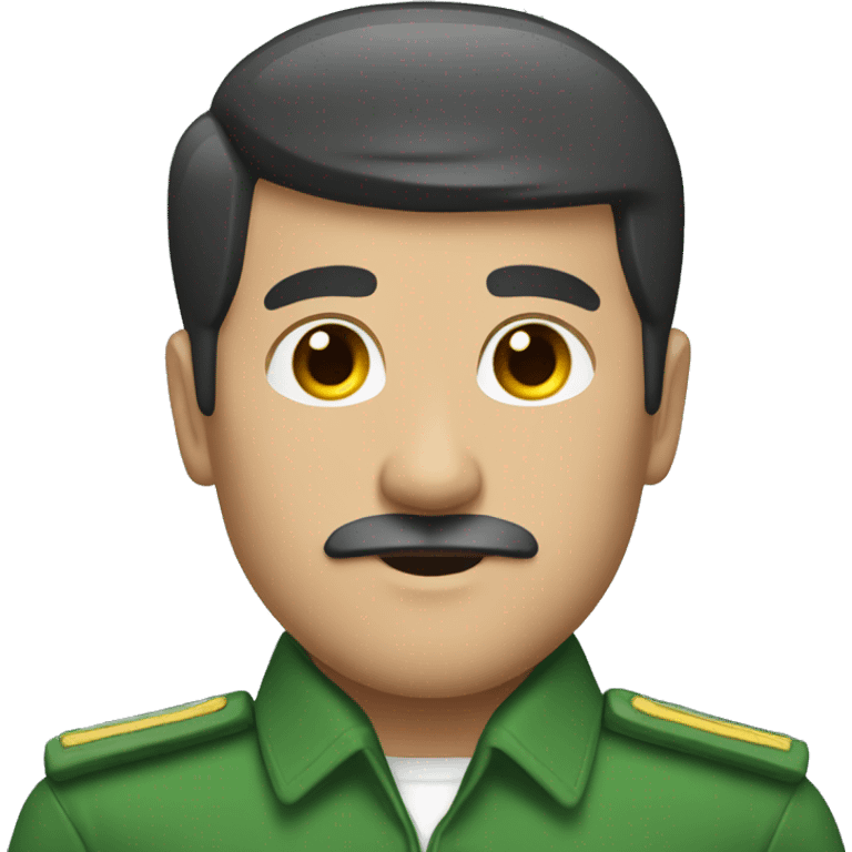 Man wirh black short hair side part and small moustache wearing green uniform  emoji