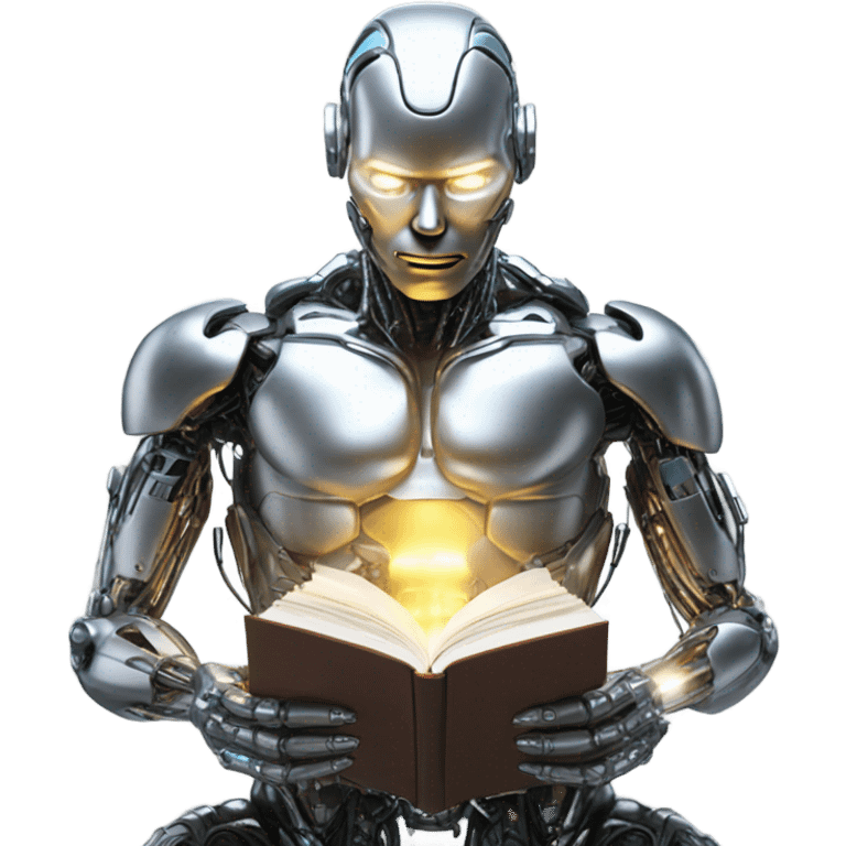 Cyborg reading book emoji