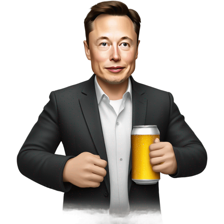 elon musk drinking a beer emoji