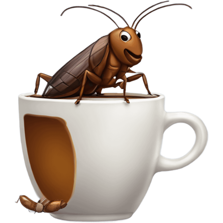 Cockroach drinking a coffee emoji