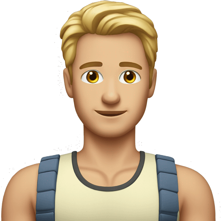 One caucasian wellness headshot wearing tanktop emoji