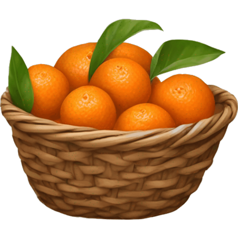  brown basket of tangerines emoji