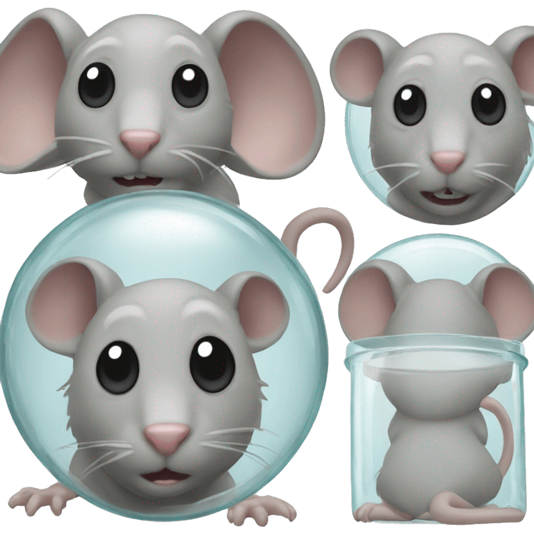 A rat turning into glass emoji