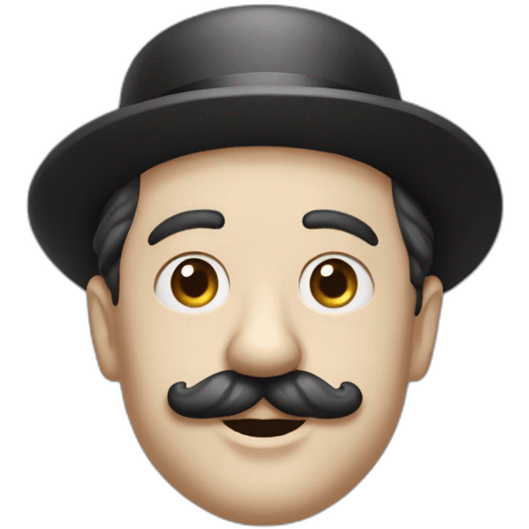 Charlie chaplin no hat black mustache emoji