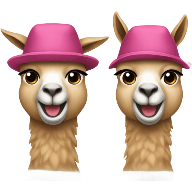 Two best friends in llama hats emoji