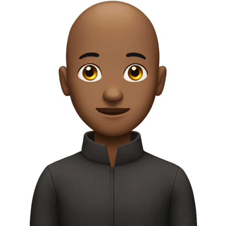 Black bald person emoji