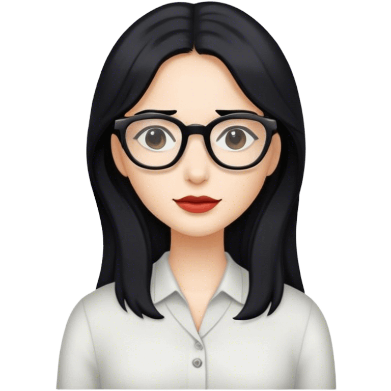 a women with long black hair and glasses emoji