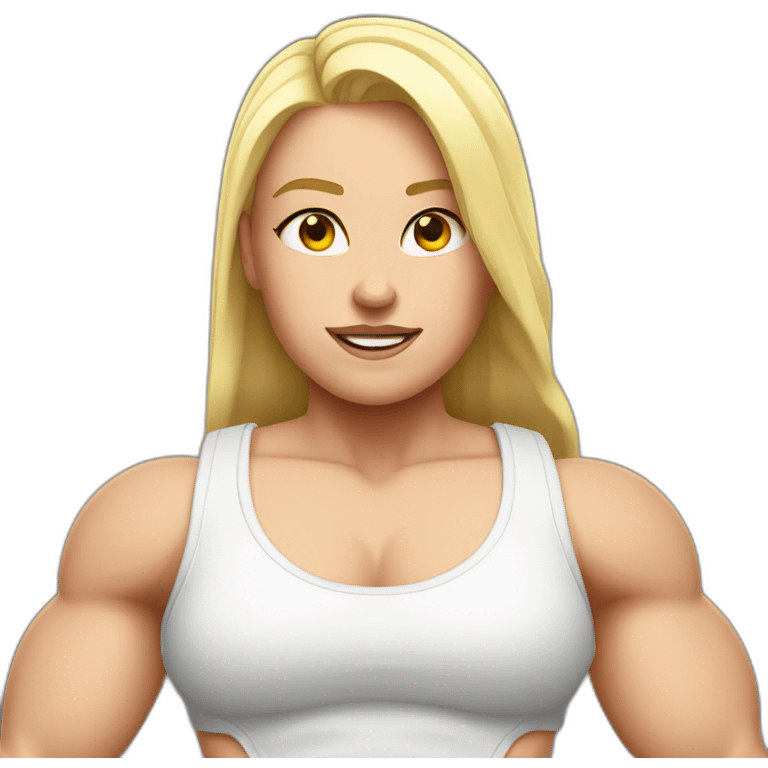 white big muscle girl emoji