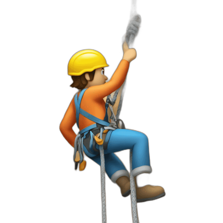 Belaying climber emoji