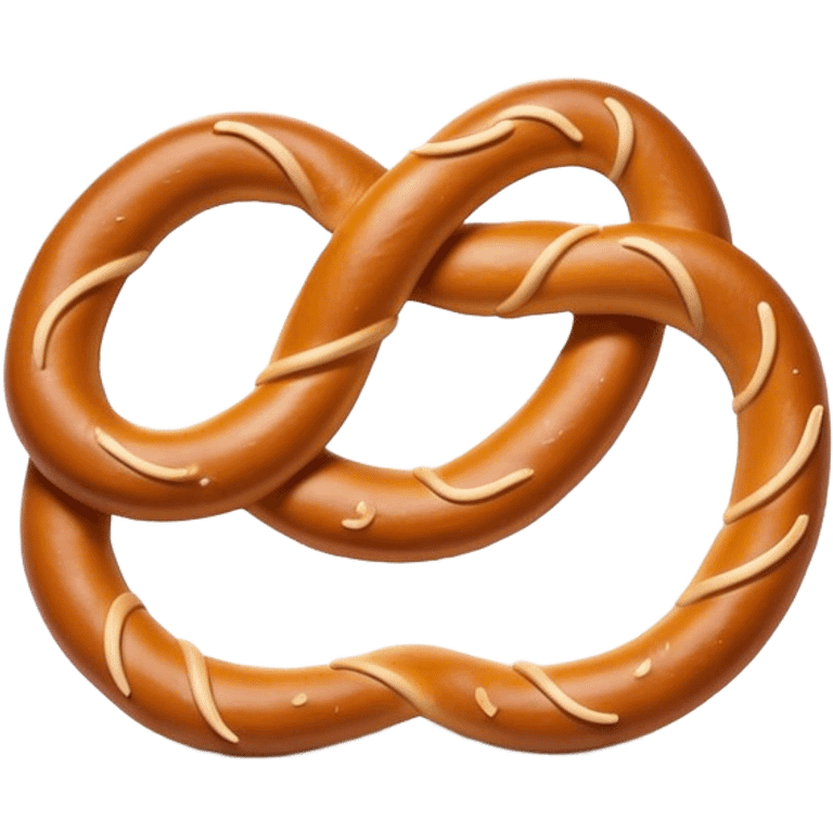 Pretzel Cinematic Realistic Pretzel Snack Emoji, depicted as a single, perfectly twisted pretzel with a glossy, salted crust, rendered with lifelike textures and warm, inviting lighting. emoji