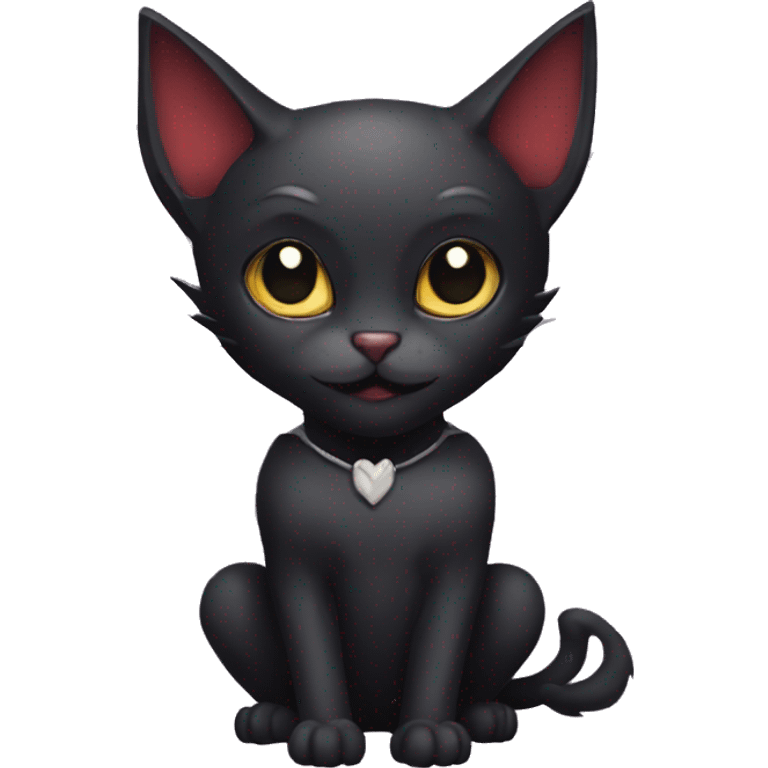 Black-Vampire-Batty-Cat-Fakémon-Cat With Bat-wings as ears  emoji