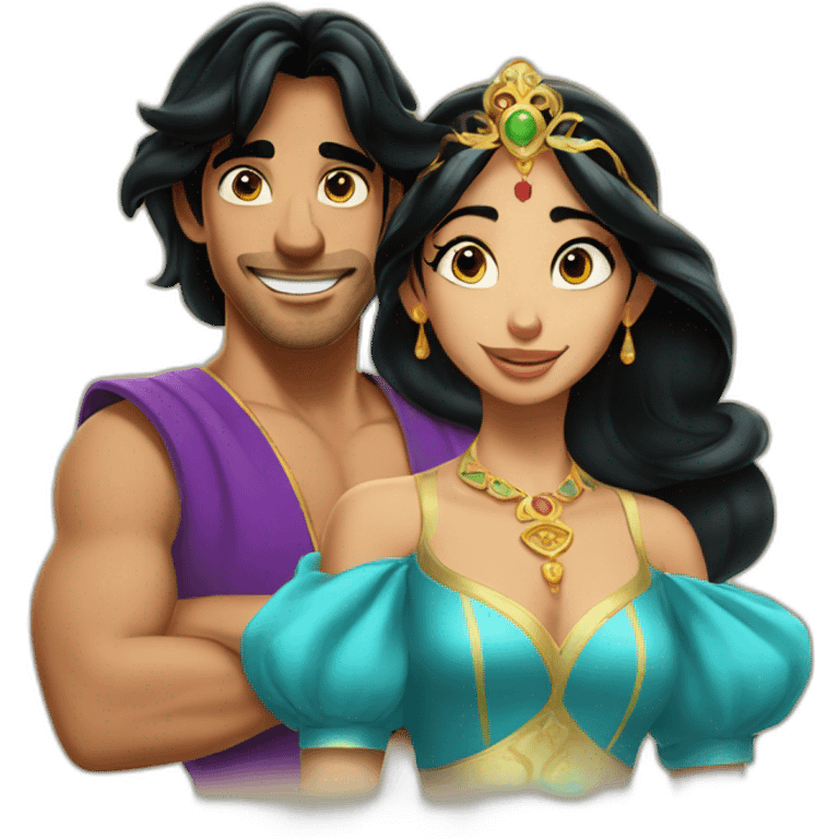 Aladdin and jasmine  emoji