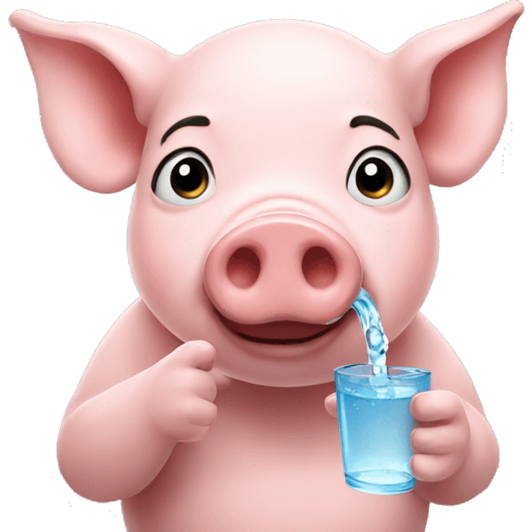 pig drinks water  emoji