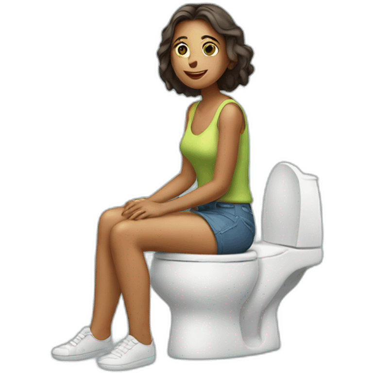 Female Sitting on toilet emoji