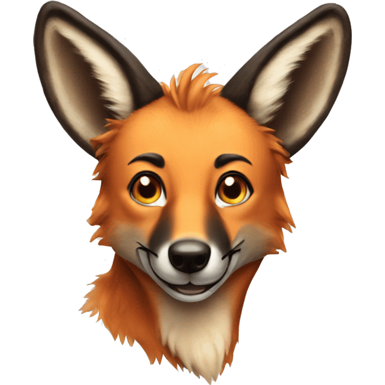 Maned wolf happy emoji