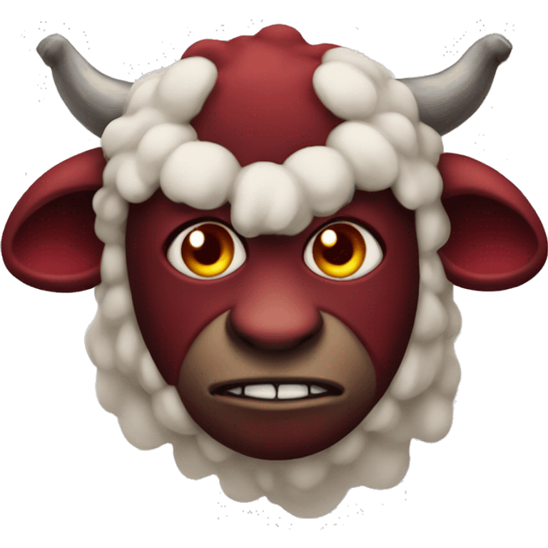 devil in sheep's clothing and dark red face emoji