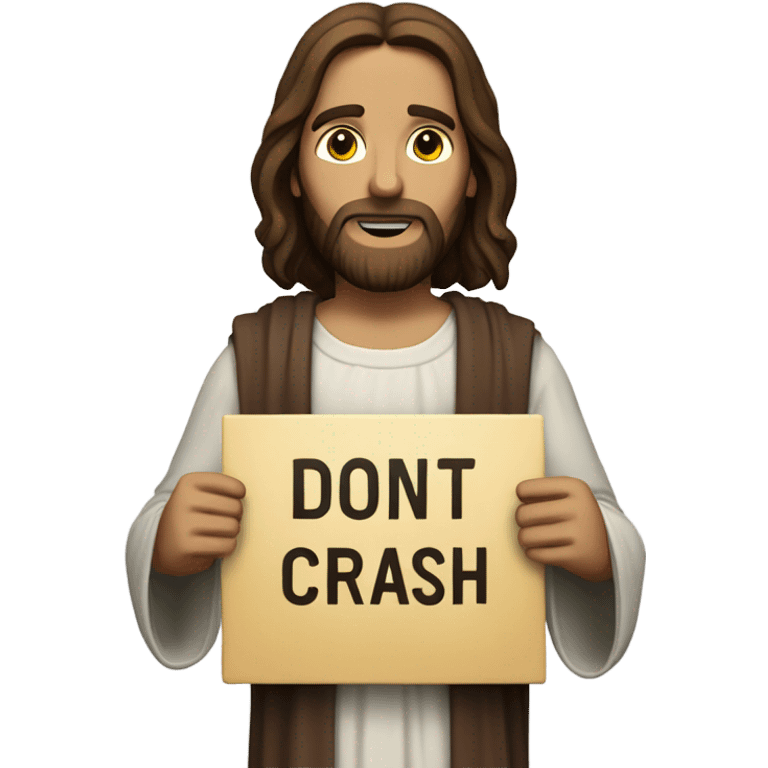 Jesus holding a sign that says don’t crash out emoji