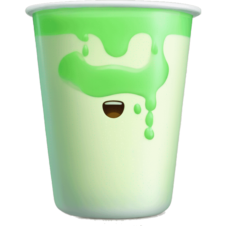 Green milk in a cup that glows emoji