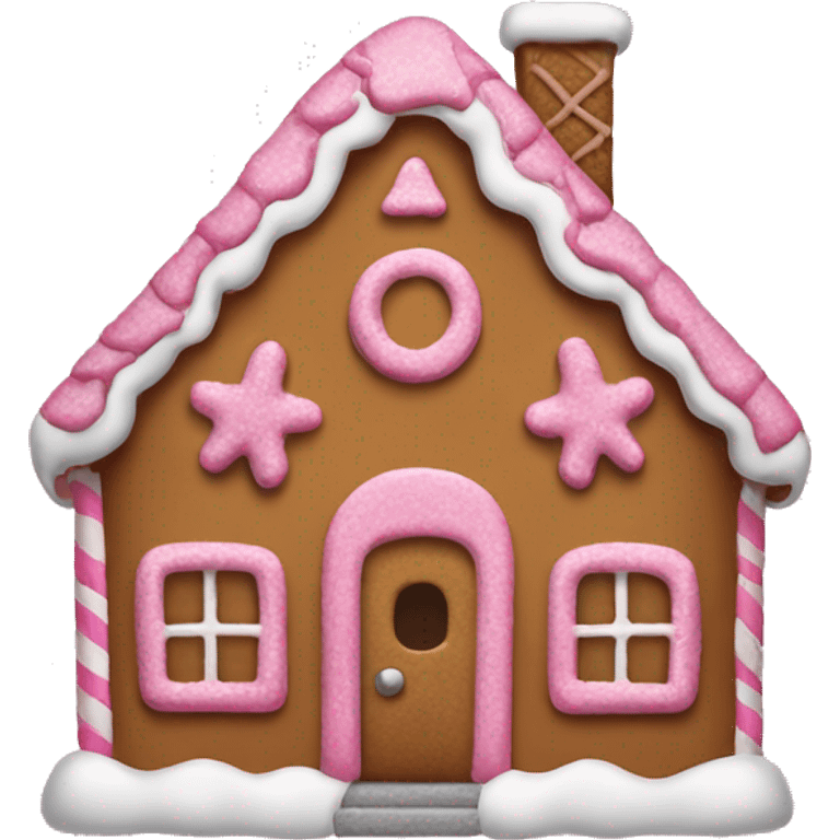 A pink gingerbread house emoji