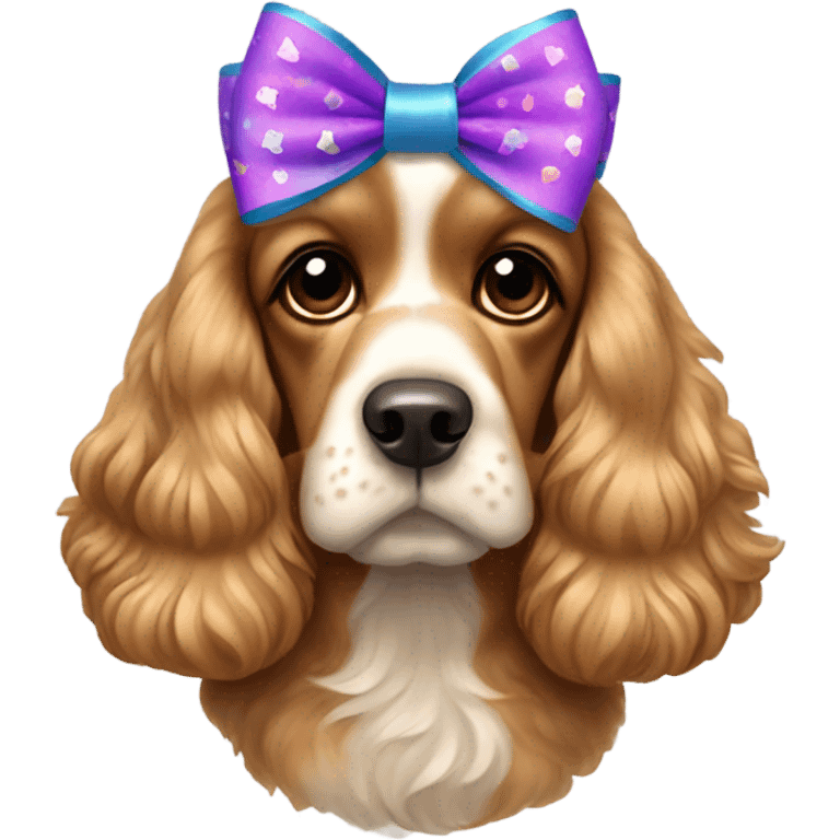 Cocker spaniel wearing bows emoji