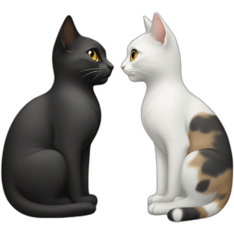 Two cats yin yang emoji