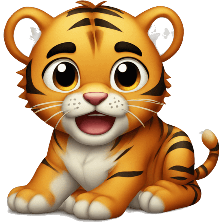 cute angry baby tiger emoji