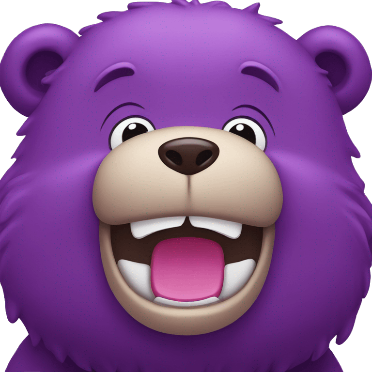 Purple bear winks emoji