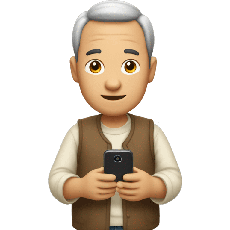 villager using a smart phone emoji