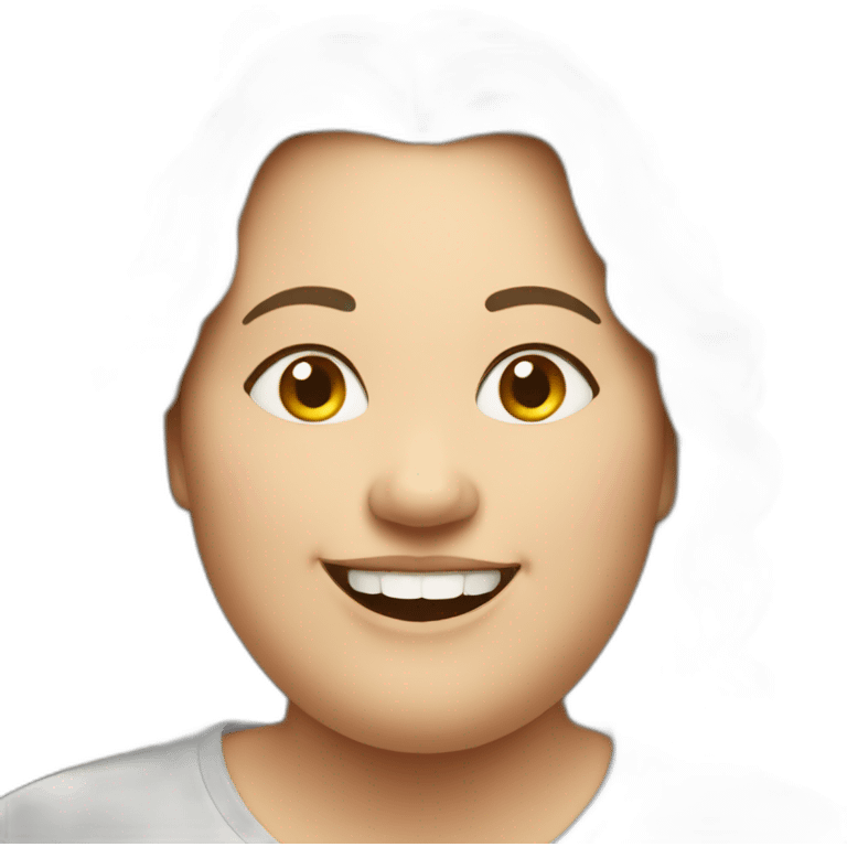 Fat woman smiling emoji