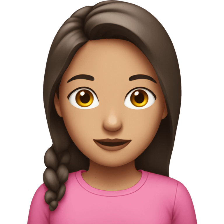 Brunette girl with a pink shirt emoji